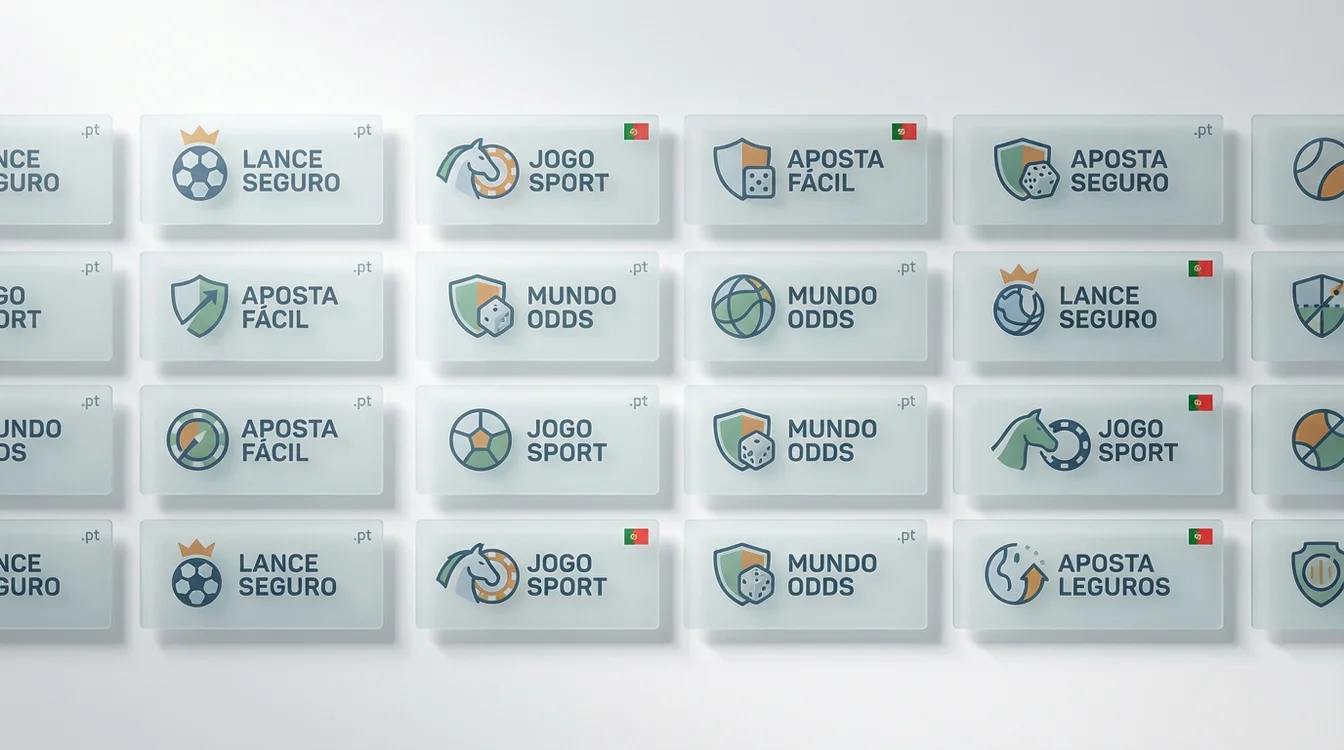 Logótipos das principais casas de apostas licenciadas em Portugal organizados em grelha
